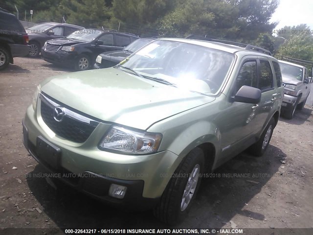 4F2CZ96138KM08077 - 2008 MAZDA TRIBUTE S GREEN photo 2