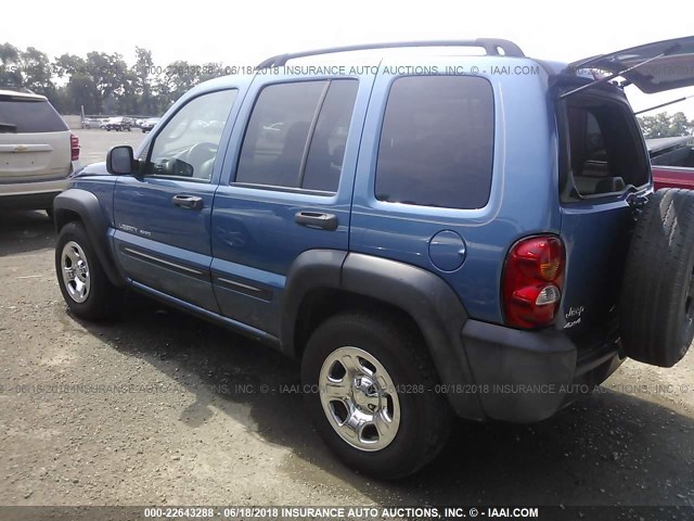 1J4GL48K53W700949 - 2003 JEEP LIBERTY SPORT/FREEDOM ლურჯი ფოტო 3