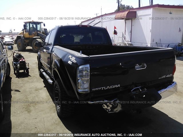 5TBDT44185S501590 - 2005 TOYOTA TUNDRA DOUBLE CAB SR5 BLACK photo 3