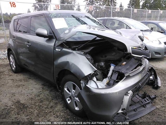 KNDJN2A23E7053873 - 2014 KIA SOUL GRAY photo 1