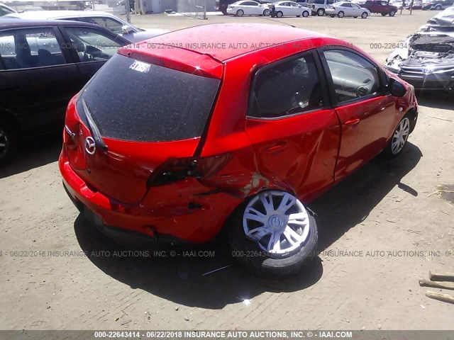 JM1DE1KZXE0177408 - 2014 MAZDA MAZDA2 SPORT RED photo 4