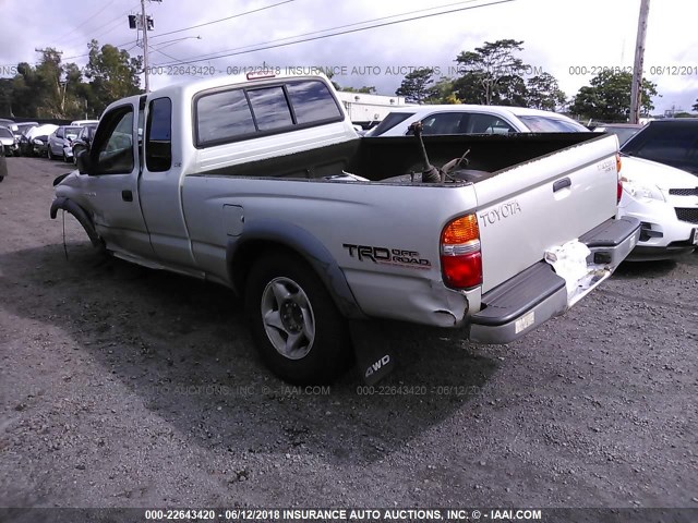 5TEWN72N31Z833497 - 2001 TOYOTA TACOMA XTRACAB SILVER photo 3