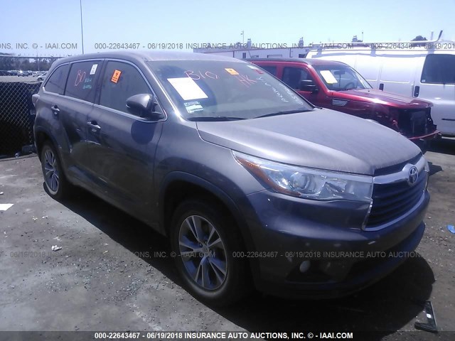 5TDZKRFH4FS059867 - 2015 TOYOTA HIGHLANDER LE/LE PLUS 灰色 照片 1