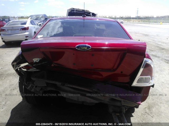 3FAHP06Z88R142781 - 2008 FORD FUSION S RED photo 6