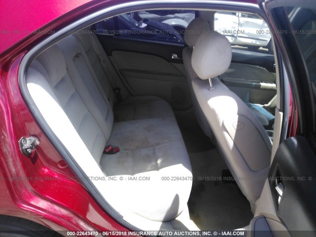 3FAHP06Z88R142781 - 2008 FORD FUSION S RED photo 8