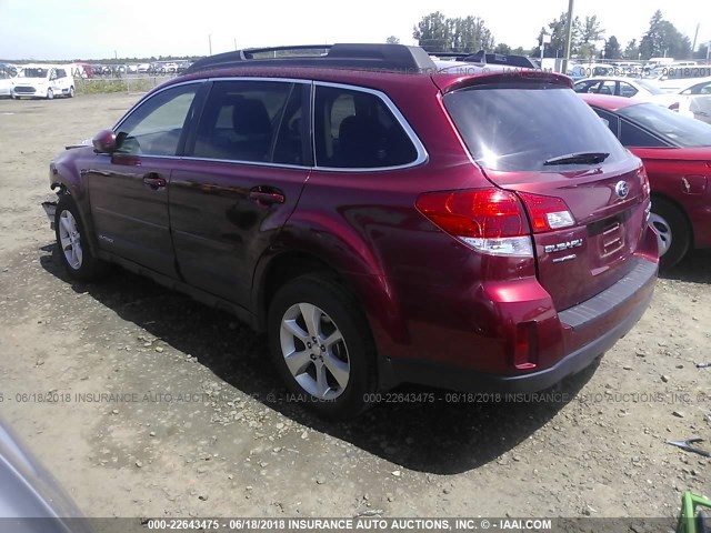 4S4BRBLC9E3278669 - 2014 SUBARU OUTBACK 2.5I LIMITED RED photo 3