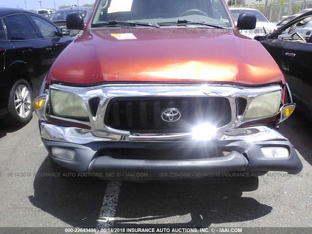5TEGN92N14Z381179 - 2004 TOYOTA TACOMA DOUBLE CAB PRERUNNER RED photo 6