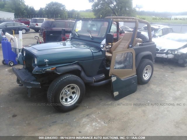 1J4FY19P8SP274947 - 1995 JEEP WRANGLER / YJ S/RIO GRANDE GREEN photo 2