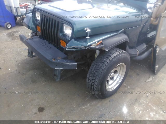 1J4FY19P8SP274947 - 1995 JEEP WRANGLER / YJ S/RIO GRANDE GREEN photo 6