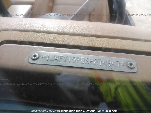 1J4FY19P8SP274947 - 1995 JEEP WRANGLER / YJ S/RIO GRANDE GREEN photo 9