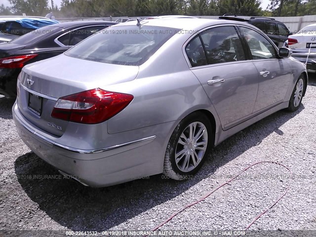 KMHGC4DD7CU211652 - 2012 HYUNDAI GENESIS 3.8L SILVER photo 4