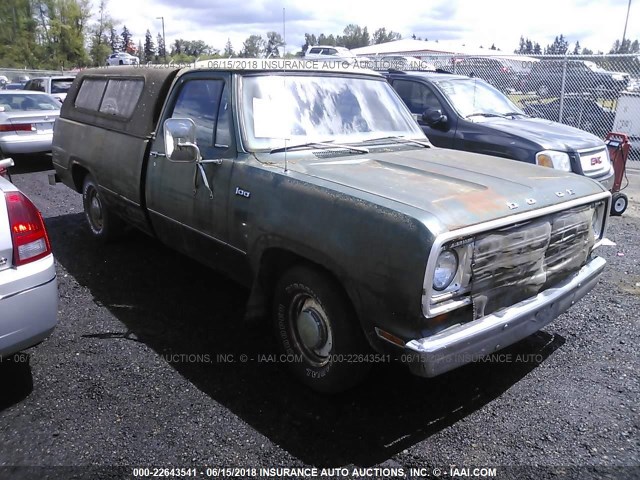 D14AE4S185831 - 1974 DODGE TRUCK GREEN photo 1