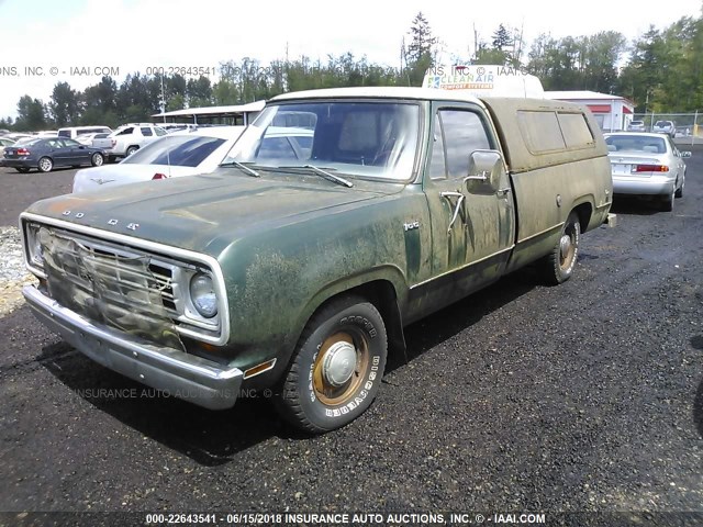 D14AE4S185831 - 1974 DODGE TRUCK GREEN photo 2