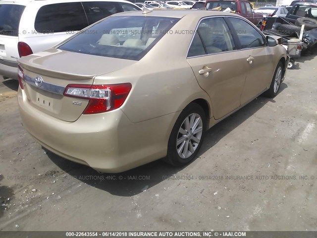 4T1BK1FK5CU507518 - 2012 TOYOTA CAMRY SE/XLE GOLD photo 4