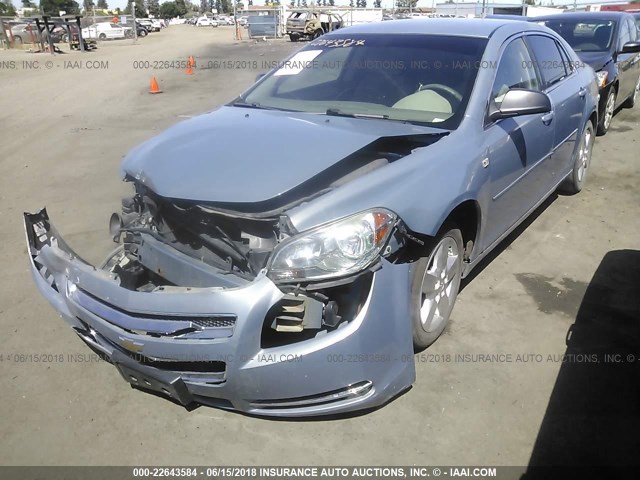 1G1ZG57B984270039 - 2008 CHEVROLET MALIBU LS BLUE photo 2