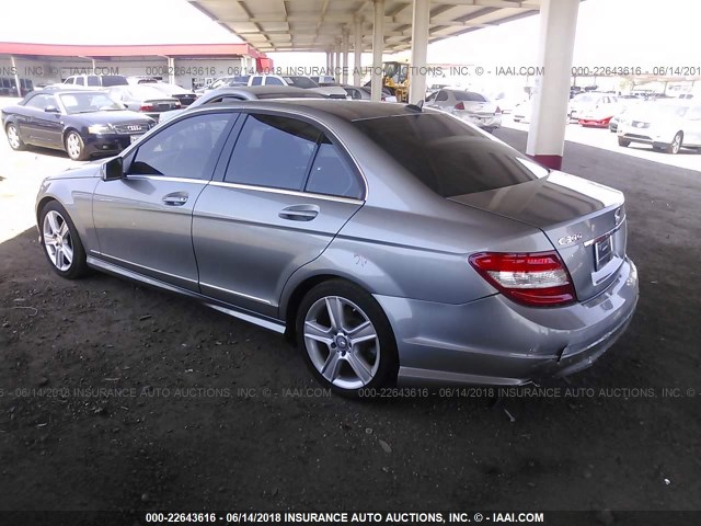 WDDGF5EB3BR177067 - 2011 MERCEDES-BENZ C 300 GRAY photo 3