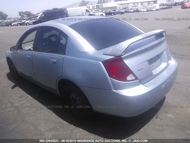 1G8AJ52F53Z121794 - 2003 SATURN ION LEVEL 2 Light Blue photo 3