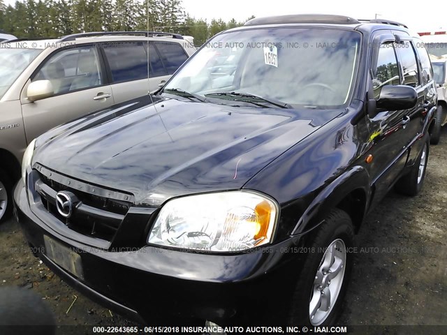 4F2YZ04185KM09290 - 2005 MAZDA TRIBUTE S BLACK photo 2