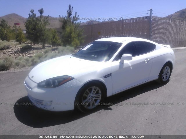 KMHHM66D08U266364 - 2008 HYUNDAI TIBURON GS WHITE photo 2