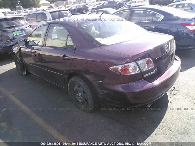 1YVFP80C665M31818 - 2006 MAZDA 6 I MAROON photo 3