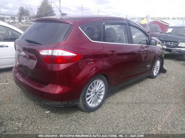 1FADP5CUXEL510392 - 2014 FORD C-MAX PREMIUM RED photo 4