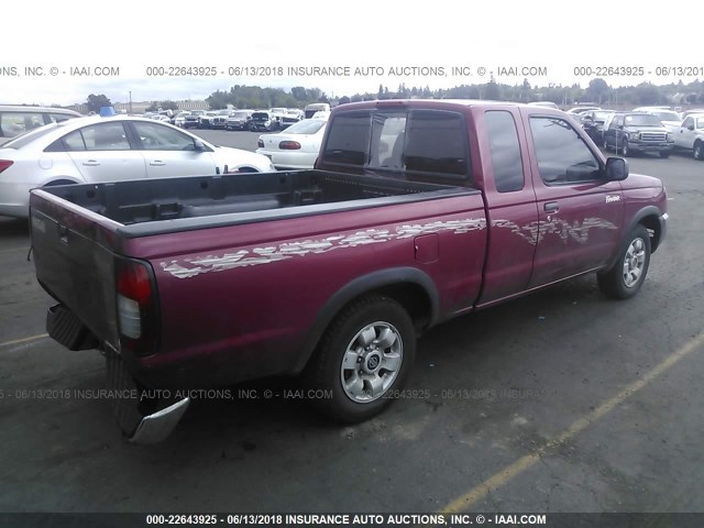 1N6DD26S9WC315149 - 1998 NISSAN FRONTIER KING CAB XE/KING CAB SE BURGUNDY photo 4