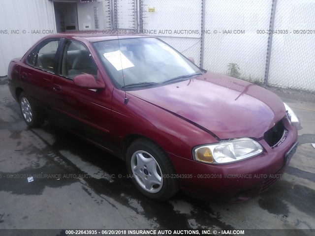 3N1CB51D0YL340224 - 2000 NISSAN SENTRA XE/GXE RED photo 1