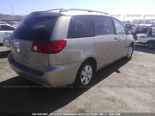 5TDZK23C87S058402 - 2007 TOYOTA SIENNA CE/LE GOLD photo 4