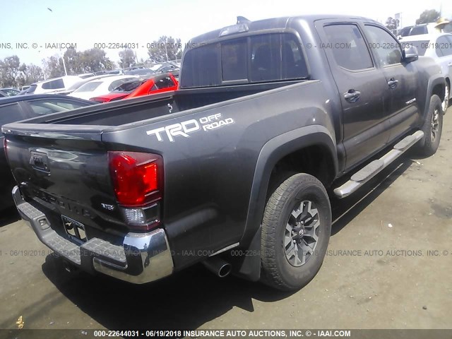 3TMAZ5CN4GM004834 - 2016 TOYOTA TACOMA DBL CAB/SR5/TRD SPORT/OR GRAY photo 4