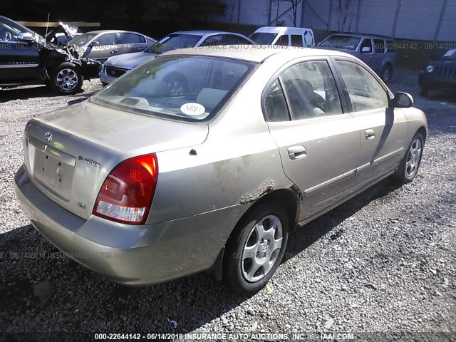 KMHDN45D12U332395 - 2002 HYUNDAI ELANTRA GLS/GT BEIGE photo 4