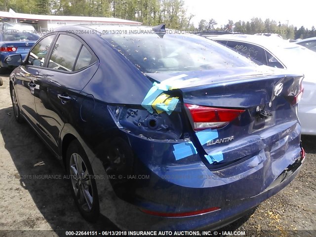 5NPD84LF7HH030001 - 2017 HYUNDAI ELANTRA SE/VALUE/LIMITED BLUE photo 3