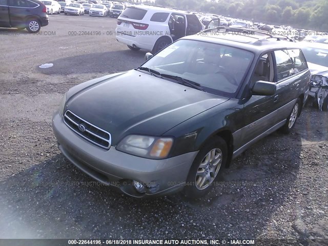 4S3BH686716647779 - 2001 SUBARU LEGACY OUTBACK LIMITED GREEN photo 2