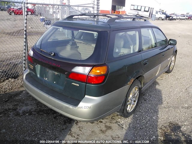 4S3BH686716647779 - 2001 SUBARU LEGACY OUTBACK LIMITED GREEN photo 4
