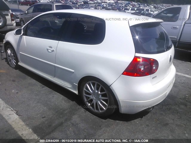 WVWEV71K56W075167 - 2006 VOLKSWAGEN NEW GTI WHITE photo 3