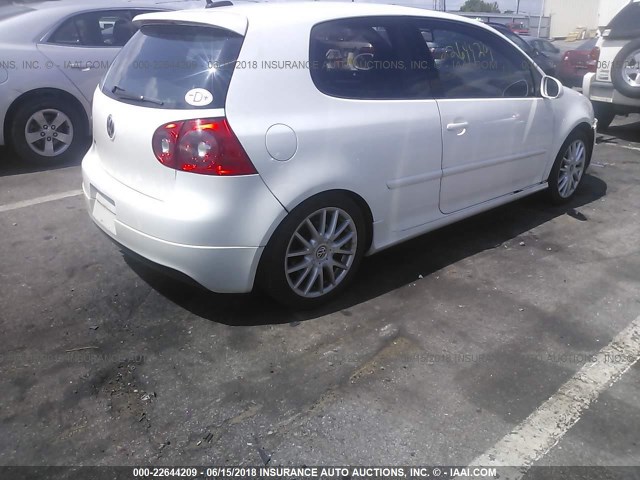 WVWEV71K56W075167 - 2006 VOLKSWAGEN NEW GTI WHITE photo 4