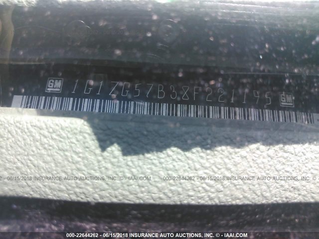 1G1ZG57B38F221195 - 2008 CHEVROLET MALIBU LS 青色 照片 9