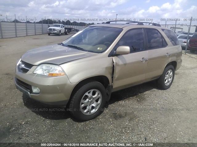 2HNYD18671H527384 - 2001 ACURA MDX TOURING GOLD photo 2