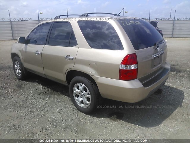 2HNYD18671H527384 - 2001 ACURA MDX TOURING GOLD photo 3