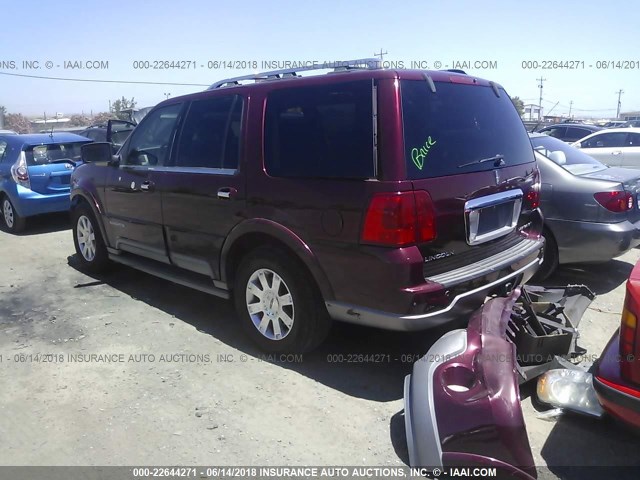 5LMFU28R54LJ05403 - 2004 LINCOLN NAVIGATOR MAROON photo 3