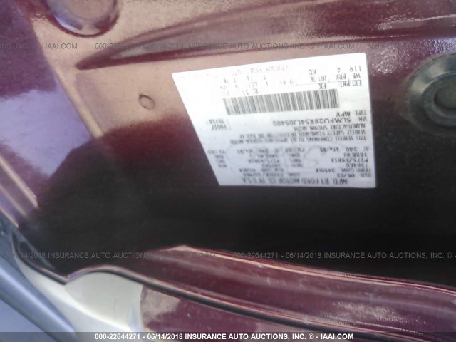 5LMFU28R54LJ05403 - 2004 LINCOLN NAVIGATOR MAROON photo 9
