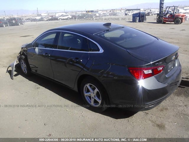 1G1ZB5ST6JF110905 - 2018 CHEVROLET MALIBU LS ნაცრისფერი ფოტო 3