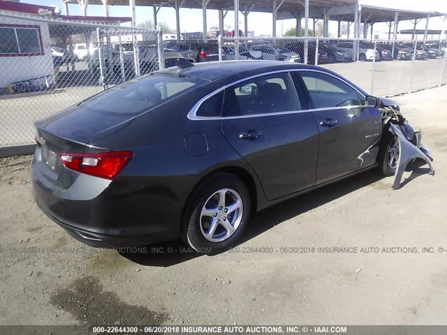 1G1ZB5ST6JF110905 - 2018 CHEVROLET MALIBU LS ნაცრისფერი ფოტო 4