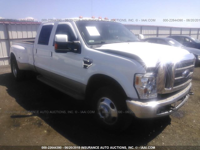 1FTWW33R38EB93666 - 2008 FORD F350 4X4 CREWCAB SUPER DUTY WHITE photo 1