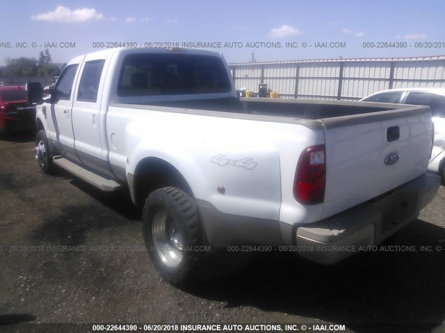 1FTWW33R38EB93666 - 2008 FORD F350 4X4 CREWCAB SUPER DUTY WHITE photo 3