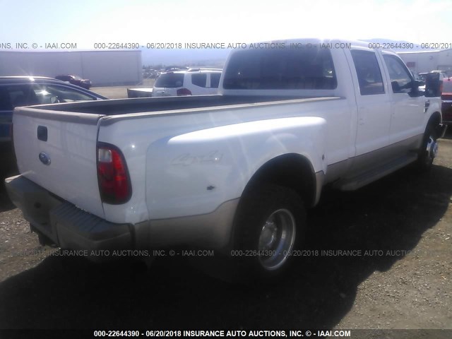 1FTWW33R38EB93666 - 2008 FORD F350 4X4 CREWCAB SUPER DUTY WHITE photo 4