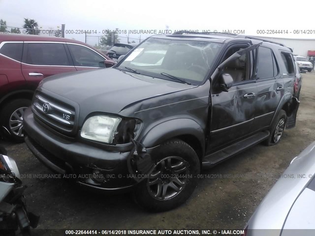 5TDBT48AX3S166466 - 2003 TOYOTA SEQUOIA LIMITED GRAY photo 2