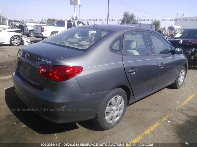 KMHDU46D67U238263 - 2007 HYUNDAI ELANTRA GLS/SE/LIMITED GRAY photo 4