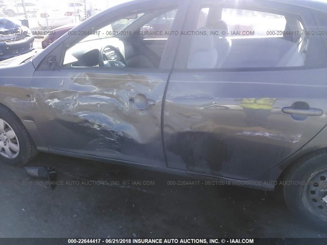 KMHDU46D67U238263 - 2007 HYUNDAI ELANTRA GLS/SE/LIMITED GRAY photo 6