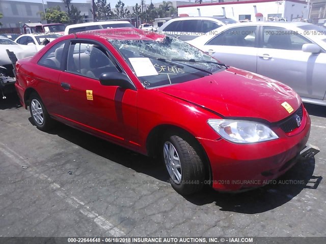 1HGEM22144L058646 - 2004 HONDA CIVIC DX VP RED photo 1