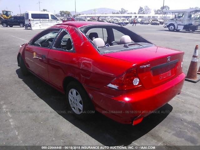 1HGEM22144L058646 - 2004 HONDA CIVIC DX VP RED photo 3